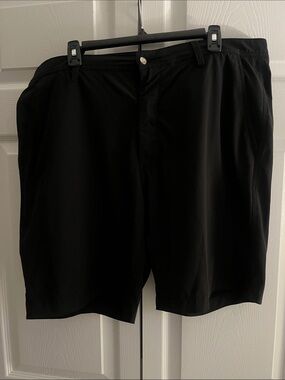 FootJoy Black Flat-Front Golf Shorts
